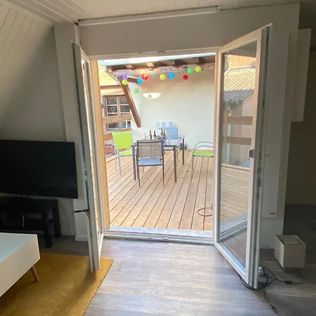 Appartement Joli 2 Pièces, Avec Climatisation Et Grande Terrasse, Vue Sur Les Toits, Zone Piétonne Haguenau