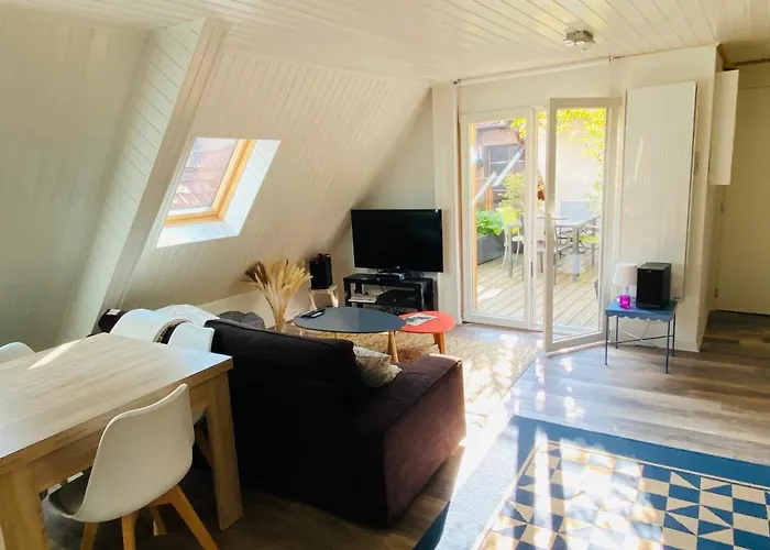 Appartement Joli 2 Pièces, Avec Climatisation Et Grande Terrasse, Vue Sur Les Toits, Zone Piétonne Haguenau